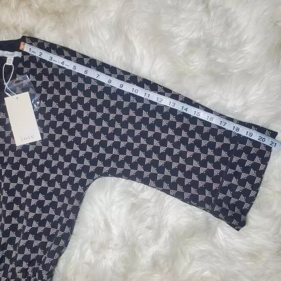 Joie Burgess Geometric Print Jumpsuit Womens XXS Bell 3/4 Sleeve & Cropped Pant